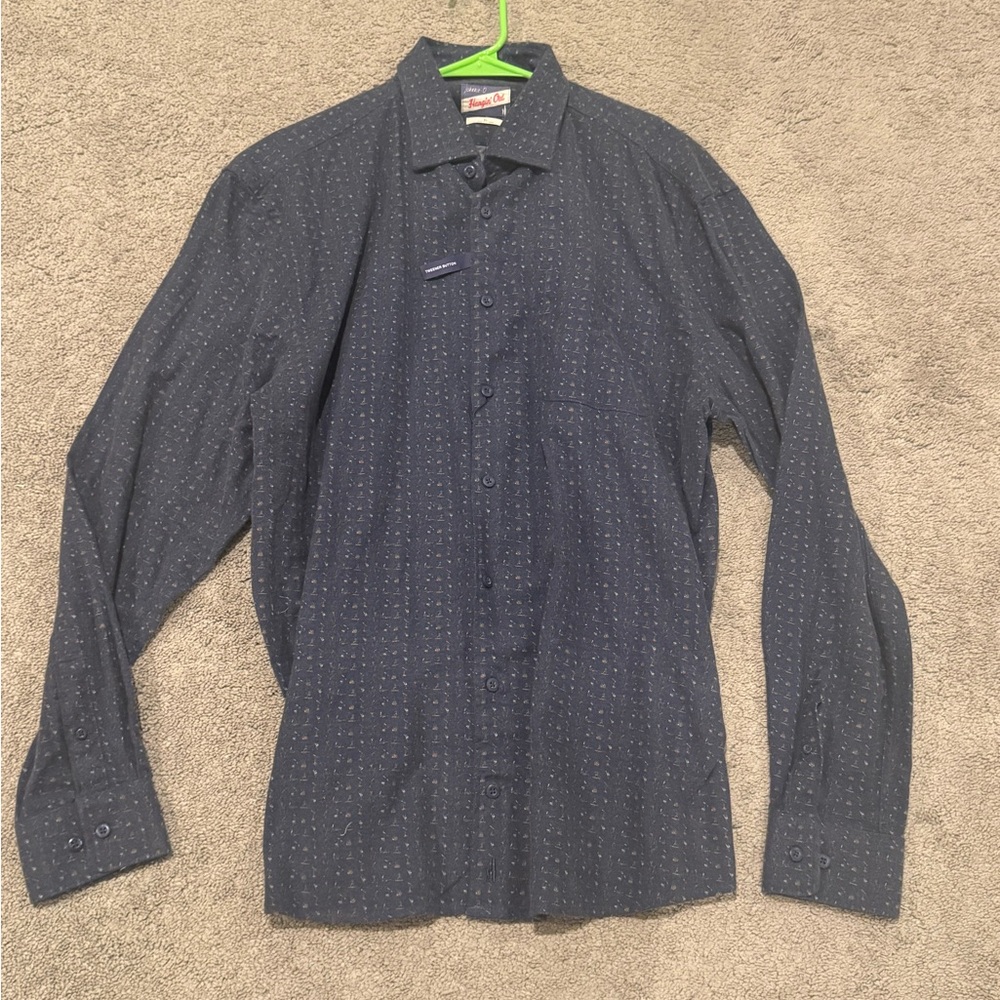 johnnie-O Midnight Blue Patterned Shirt